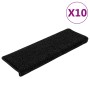 Alfombrillas para escaleras 10 unidades 65x21x4 cm Negro Borde