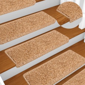 Alfombrillas para escaleras 10 unidades 65x21x4 cm Beige Borde
