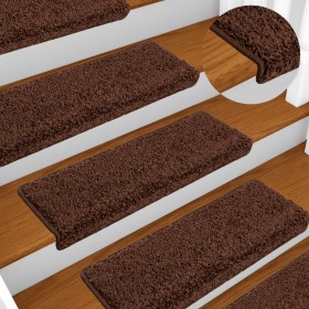 Alfombrillas para escaleras 10 unidades 65x21x4 cm Marrón Borde