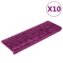Alfombrillas para escaleras 10 unidades 65x21x4 cm violeta