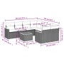 Set de muebles de jardín 9 pzas y cojines ratán sintético gris