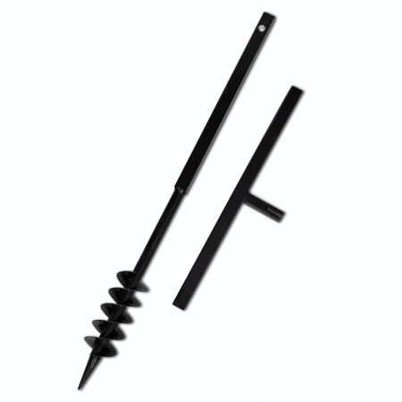 Earth drill with double spiral black steel handle 80 mm by vidaXL, Helical augers - Ref: Foro24-141023, Price: 37,49 €, Disco...