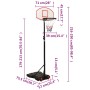 Canasta de baloncesto polietileno blanco 216-250 cm de vidaXL, Canastas de baloncesto - Ref: Foro24-93655, Precio: 87,80 €, D...