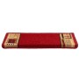 Alfombrillas de escalera autoadhesivas 5 uds rojo 65x21x4 cm