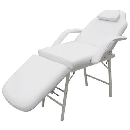 Camilla de esteticista cuero sintético blanca 185x78x76 cm de vidaXL, Sillones de masaje - Ref: Foro24-110041, Precio: 199,95...
