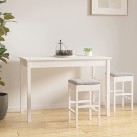 Mesa de comedor madera maciza de pino blanca 110x55x75 cm