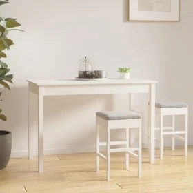 Solid white pine wood dining table 110x55x75 cm by vidaXL, Kitchen and dining tables - Ref: Foro24-814250, Price: 91,91 €, Di...