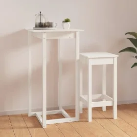 High bar table solid white pine wood 60x60x110 cm by vidaXL, Kitchen and dining tables - Ref: Foro24-822178, Price: 63,91 €, ...