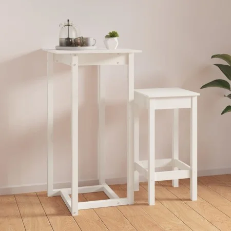 High bar table solid white pine wood 60x60x110 cm by vidaXL, Kitchen and dining tables - Ref: Foro24-822178, Price: 63,91 €, ...