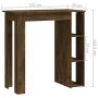 High table with smoked oak shelf 102x50x103.5 cm by vidaXL, Kitchen and dining tables - Ref: Foro24-812963, Price: 65,23 €, D...