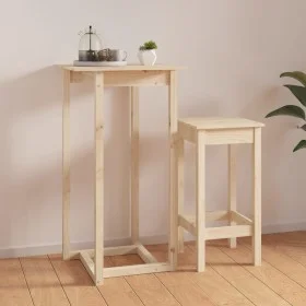 Solid pine wood high bar table 60x60x110 cm by vidaXL, Kitchen and dining tables - Ref: Foro24-822177, Price: 55,12 €, Discou...