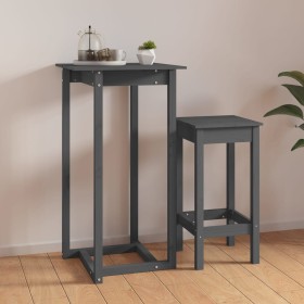 Grauer Stehtisch aus massivem Kiefernholz, 60 x 60 x 110 cm von vidaXL, Küchen- und Esstische - Ref: Foro24-822179, Preis: 74...