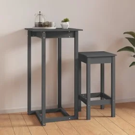 Grauer Stehtisch aus massivem Kiefernholz, 60 x 60 x 110 cm von vidaXL, Küchen- und Esstische - Ref: Foro24-822179, Preis: 73...