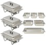 3-teiliges Buffet-Essenswärmer-Set aus Edelstahl von vidaXL, Wilderer - Ref: Foro24-50529, Preis: 203,07 €, Rabatt: %