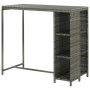 Bar table storage shelf 120x60x110cm gray synthetic rattan by vidaXL, Kitchen and dining tables - Ref: Foro24-313477, Price: ...