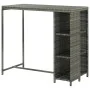 Bar table storage shelf 120x60x110cm gray synthetic rattan by vidaXL, Kitchen and dining tables - Ref: Foro24-313477, Price: ...