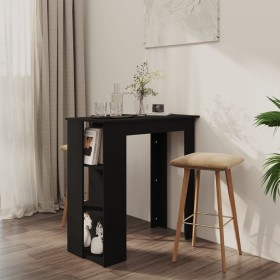 Bartisch mit schwarzem Sperrholzregal 102x50x103,5 cm von vidaXL, Küchen- und Esstische - Ref: Foro24-809459, Preis: 74,61 €,...