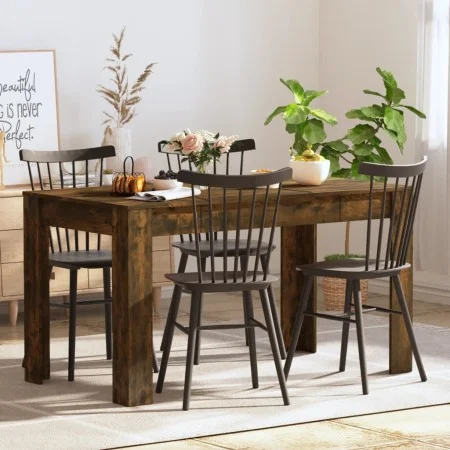 Smoked oak plywood dining table 140x74.5x76 cm by vidaXL, Kitchen and dining tables - Ref: Foro24-815198, Price: 91,36 €, Dis...