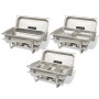 3-teiliges Buffet-Essenswärmer-Set aus Edelstahl von vidaXL, Wilderer - Ref: Foro24-50529, Preis: 203,07 €, Rabatt: %