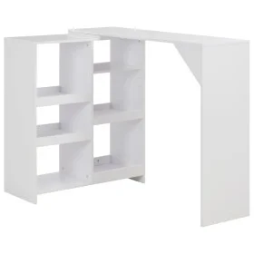 Bar table with white mobile shelf 138x39x110 cm by vidaXL, Kitchen and dining tables - Ref: Foro24-280222, Price: 167,27 €, D...