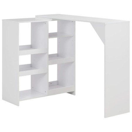 Bar table with white mobile shelf 138x39x110 cm by vidaXL, Kitchen and dining tables - Ref: Foro24-280222, Price: 167,92 €, D...