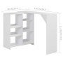 Bar table with white mobile shelf 138x39x110 cm by vidaXL, Kitchen and dining tables - Ref: Foro24-280222, Price: 167,92 €, D...