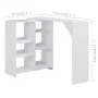 Bar table with white mobile shelf 138x39x110 cm by vidaXL, Kitchen and dining tables - Ref: Foro24-280222, Price: 167,27 €, D...