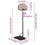 Canasta de baloncesto polietileno negro 216-250 cm