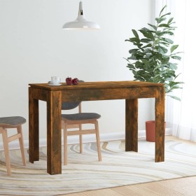 Mesa de comedor madera de ingeniería roble ahumado 120x60x76 cm