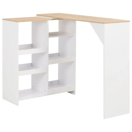 High bar table with white mobile shelf 138x39x110 cm by vidaXL, Kitchen and dining tables - Ref: Foro24-280225, Price: 136,14...