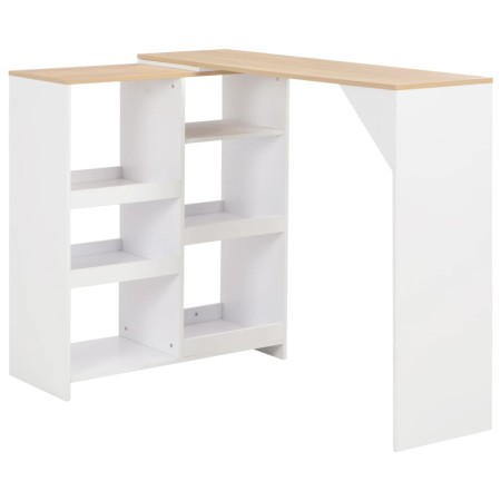 Hoher Stehtisch mit weißem Rollregal 138x39x110 cm von vidaXL, Küchen- und Esstische - Ref: Foro24-280225, Preis: 135,70 €, R...
