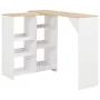 High bar table with white mobile shelf 138x39x110 cm by vidaXL, Kitchen and dining tables - Ref: Foro24-280225, Price: 136,14...