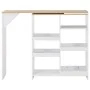 Hoher Stehtisch mit weißem Rollregal 138x39x110 cm von vidaXL, Küchen- und Esstische - Ref: Foro24-280225, Preis: 135,58 €, R...