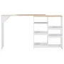 Hoher Stehtisch mit weißem Rollregal 138x39x110 cm von vidaXL, Küchen- und Esstische - Ref: Foro24-280225, Preis: 135,58 €, R...
