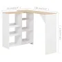 High bar table with white mobile shelf 138x39x110 cm by vidaXL, Kitchen and dining tables - Ref: Foro24-280225, Price: 136,14...