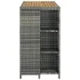 Bar table with storage shelf 120x60x110 cm synthetic rattan gray by vidaXL, Kitchen and dining tables - Ref: Foro24-313479, P...