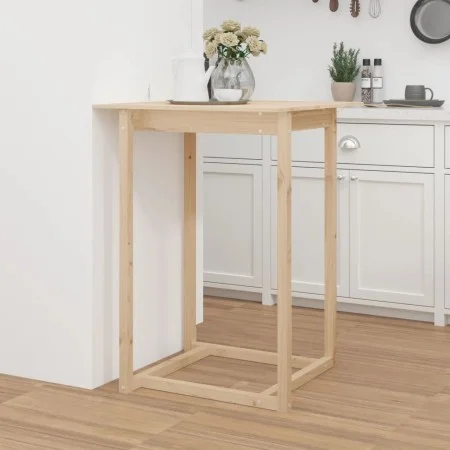 Solid pine wood high bar table 80x80x110 cm by vidaXL, Kitchen and dining tables - Ref: Foro24-822182, Price: 80,05 €, Discou...