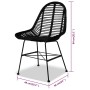 Sillas de comedor 4 unidades de ratán natural negro de vidaXL, Sillas de comedor - Ref: Foro24-244572, Precio: 359,75 €