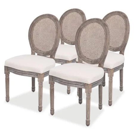 Esszimmerstühle, 4 Einheiten, cremefarbener Stoff von vidaXL, Essstühle - Ref: Foro24-244090, Preis: 628,45 €, Rabatt: %