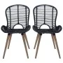 Esszimmerstühle 4 Einheiten aus schwarzem Naturrattan von vidaXL, Essstühle - Ref: Foro24-246808, Preis: 346,06 €, Rabatt: %