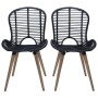 Esszimmerstühle 4 Einheiten aus schwarzem Naturrattan von vidaXL, Essstühle - Ref: Foro24-246808, Preis: 329,22 €, Rabatt: %