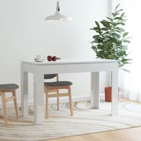 Glossy white engineered wood dining table 120x60x76 cm by vidaXL, Kitchen and dining tables - Ref: Foro24-800762, Price: 81,3...