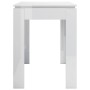 Mesa de comedor madera de ingeniería blanco brillo 120x60x76 cm de vidaXL, Mesas de cocina y de comedor - Ref: Foro24-800762,...