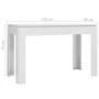 Mesa de comedor madera de ingeniería blanco brillo 120x60x76 cm de vidaXL, Mesas de cocina y de comedor - Ref: Foro24-800762,...