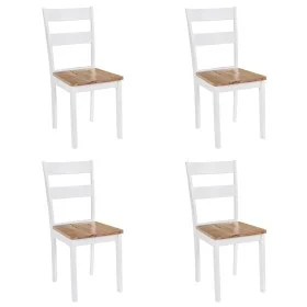 Sillas de comedor 4 unidades madera maciza de caucho blanco de vidaXL, Sillas de comedor - Ref: Foro24-245369, Precio: 242,73...