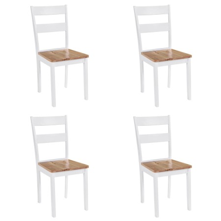 Sillas de comedor 4 unidades madera maciza de caucho blanco de vidaXL, Sillas de comedor - Ref: Foro24-245369, Precio: 247,06...