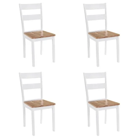 Sillas de comedor 4 unidades madera maciza de caucho blanco de vidaXL, Sillas de comedor - Ref: Foro24-245369, Precio: 242,73...