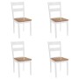 Sillas de comedor 4 unidades madera maciza de caucho blanco de vidaXL, Sillas de comedor - Ref: Foro24-245369, Precio: 247,06...