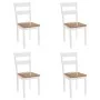 Sillas de comedor 4 unidades madera maciza de caucho blanco de vidaXL, Sillas de comedor - Ref: Foro24-245369, Precio: 242,73...