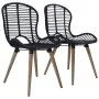 Dining chairs 2 units black natural rattan by vidaXL, dining chairs - Ref: Foro24-246807, Price: 169,48 €, Discount: %